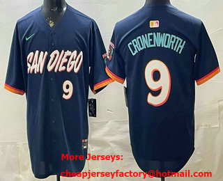 Men's San Diego Padres #9 Jake Cronenworth Navy 2026 City Connect Baseball Jersey