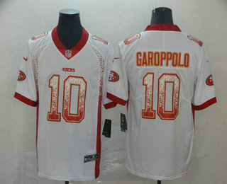 Men's San Francisco 49ers #10 Jimmy Garoppolo White 2019 Fashion Drift Color Rush Stitched NFL Nike Limited Jersey