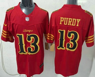 Men's San Francisco 49ers #13 Brock Purdy Limited Red Rivalries FUSE Vapor Jersey
