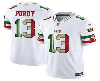 Men's San Francisco 49ers #13 Brock Purdy White 2025 FUSE Mexico Vapor Limited Stitched Jersey
