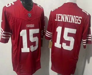 Men's San Francisco 49ers #15 Jauan Jennings Limited Red FUSE Vapor Jersey