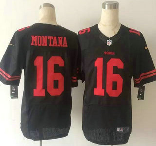 Men's San Francisco 49ers #16 Joe Montana 2015 Nike Black Elite Jersey
