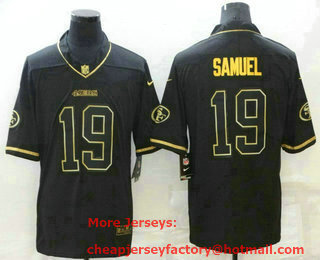 Men's San Francisco 49ers #19 Deebo Samuel Black Golden Edition Stitched NFL Nike Limited Jersey