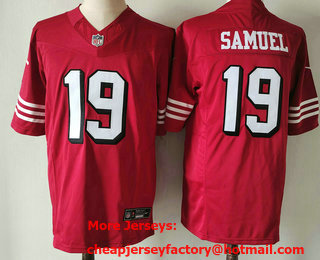 Men's San Francisco 49ers #19 Deebo Samuel Red 2023 FUSE Color Rush Vapor Untouchable Limited Jersey