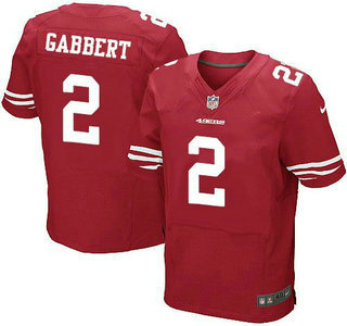 Men's San Francisco 49ers #2 Blaine Gabbert Red Team Color 2015 NFL Nike Elite Jersey