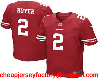 Men's San Francisco 49ers #2 Brian Hoyer Scarlet Red Team Color Stitched NFL Nike Elite Jersey