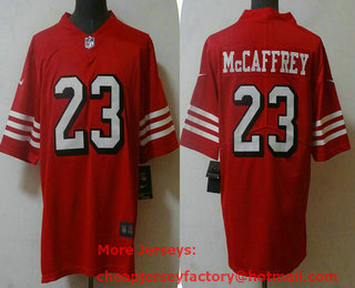 Men's San Francisco 49ers #23 Christian McCaffrey New Red 2022 Color Rush Vapor Untouchable Limited Jersey