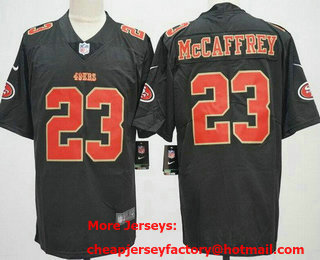 Men's San Francisco 49ers #23 Christian McCaffrey Limited Black Fashion Vapor Jersey