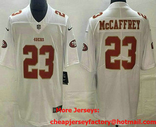 Men's San Francisco 49ers #23 Christian McCaffrey Limited White Fashion Vapor Jersey