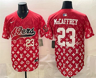 Men's San Francisco 49ers #23 Christian McCaffrey Red Limited Stitched Baseball Jersey