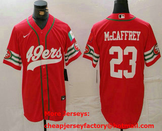 Men's San Francisco 49ers #23 Christian McCaffrey Red Mexico Cool Base Stitched Baseball Jersey