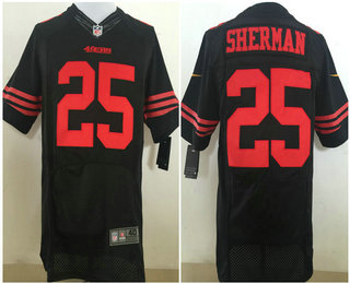 Men's San Francisco 49ers #25 Richard Sherman Black Alternate Stitched NFL Nike Elite Jersey