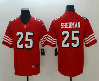 Men's San Francisco 49ers #25 Richard Sherman Red New 2018 Color Rush Vapor Untouchable Limited Jersey