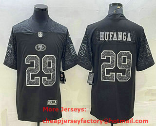 Men's San Francisco 49ers #29 Talanoa Hufanga Black Reflective Limited Stitched Football Jersey