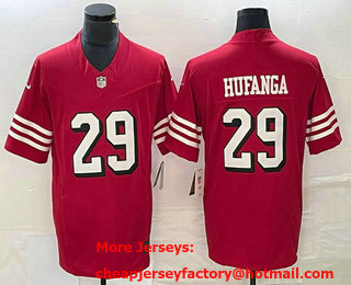 Men's San Francisco 49ers #29 Talanoa Hufanga Red 2023 FUSE Color Rush Vapor Limited Jersey