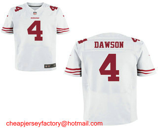 Men's San Francisco 49ers #4 Phil Dawson White Road Stitched NFL Nike Elite Jersey