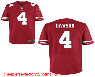 Men's San Francisco 49ers #4 Phil Dawson Red Team Color Stitched NFL Nike Elite Jersey