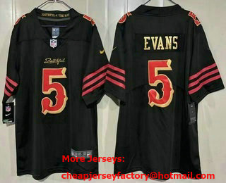Men's San Francisco 49ers #5 Mike Evans Limited Black Rivalries Vapor Jersey