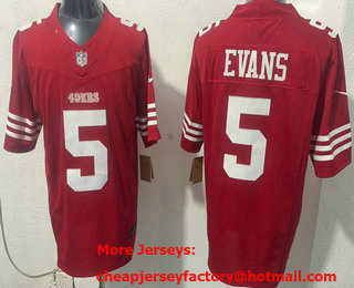 Men's San Francisco 49ers #5 Mike Evans Limited Red FUSE Vapor Jersey