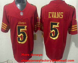 Men's San Francisco 49ers #5 Mike Evans Limited Red Rivalries FUSE Vapor Jersey