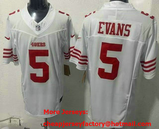 Men's San Francisco 49ers #5 Mike Evans Limited White FUSE Vapor Jersey