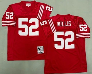 Men's San Francisco 49ers #52 Patrick Willis Red 2007 Throwback Jersey