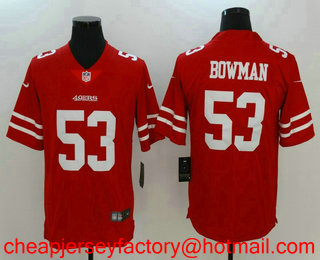 Men's San Francisco 49ers #53 NaVorro Bowman Red 2017 Vapor Untouchable Stitched NFL Nike Limited Jersey