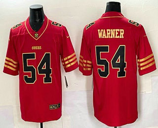 Men's San Francisco 49ers #54 Fred Warner Limited Red Gold Vapor Jersey