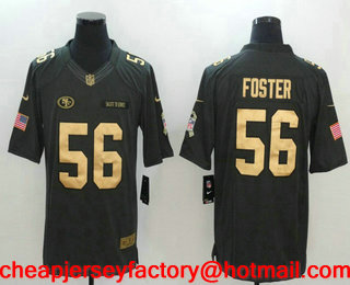 Men's San Francisco 49ers #56 Reuben Foster Anthracite Gold 2016 Salute To Service Stitched NFL Nike Limited Jersey