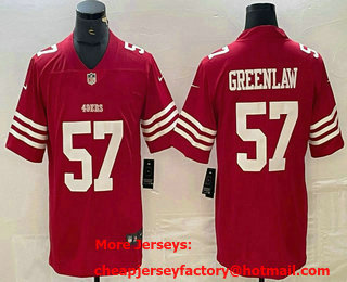 Men's San Francisco 49ers #57 Dre Greenlaw Red 2022 Vapor Limited Stitched Jersey