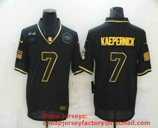 Men's San Francisco 49ers #7 Colin Kaepernick Black Gold 2020 Salute To Service Stitched NFL Nike Limited Jersey