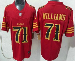 Men's San Francisco 49ers #71 Trent Williams Limited Red Rivalries FUSE Vapor Jersey