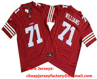 Men's San Francisco 49ers #71 Trent Williams Red Vapor FUSE Limited Stitched Jersey
