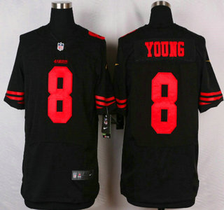 Men's San Francisco 49ers #8 Steve Young 2015 Nike Black Elite Jersey