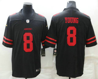 Men's San Francisco 49ers #8 Steve Young Black 2017 Vapor Untouchable Stitched NFL Nike Limited Jersey