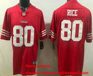 Men's San Francisco 49ers #80 Jerry Rice Limited Red Vapor Jersey