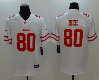 Men's San Francisco 49ers #80 Jerry Rice White 2017 Vapor Untouchable Stitched NFL Nike Limited Jersey