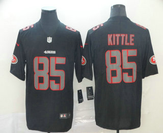 Men's San Francisco 49ers #85 George Kittle Black 2018 Fashion Impact Black Color Rush Stitched NFL Nike Limited Jersey