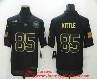 Men's San Francisco 49ers #85 George Kittle Black 2020 Salute To Service Stitched NFL Nike Limited Jersey