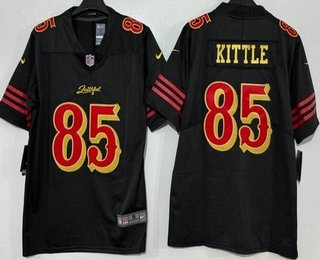 Men's San Francisco 49ers #85 George Kittle Limited Black Rivalries Vapor Jersey