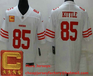 Men's San Francisco 49ers #85 George Kittle Limited White C Patch Vapor Jersey