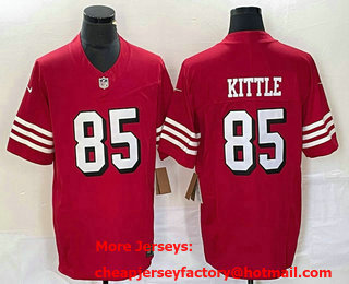 Men's San Francisco 49ers #85 George Kittle Red 2023 FUSE Color Rush Vapor Limited Jersey