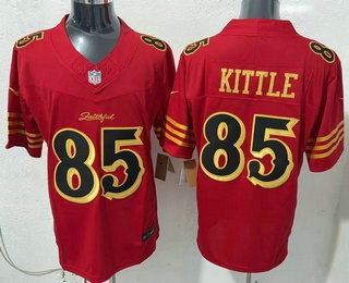 Men's San Francisco 49ers #85 George kittle Limited Red Rivalries FUSE Vapor Jersey
