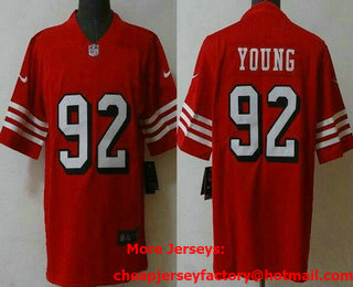 Men's San Francisco 49ers #92 Chase Young Limited Red Throwback FUSE Vapor Jersey