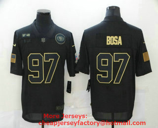 Men's San Francisco 49ers #97 Nick Bosa Black 2020 Salute To Service Stitched NFL Nike Limited Jersey
