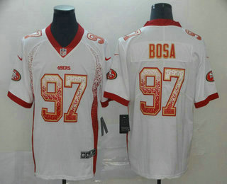 Men's San Francisco 49ers #97 Nick Bosa White 2019 Fashion Drift Color Rush Stitched NFL Nike Limited Jersey