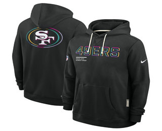 Men's San Francisco 49ers Black 2025 Crucial Catch Club Pullover Hoodie