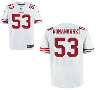 Men's San Francisco 49ers Retired Player #53 Bill Romanowski White NFL Nike Elite Jersey