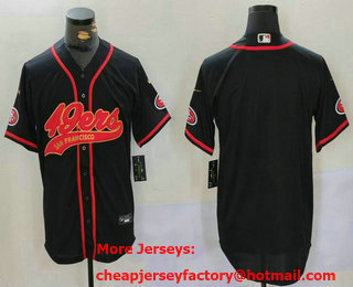 Men's San Francisco Blank Black With Patch Cool Base Stitched Baseball Jersey