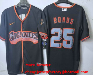 Men's San Francisco Giants #25 Barry Bonds Black 2026 Alternate Stadium Stitched Jersey